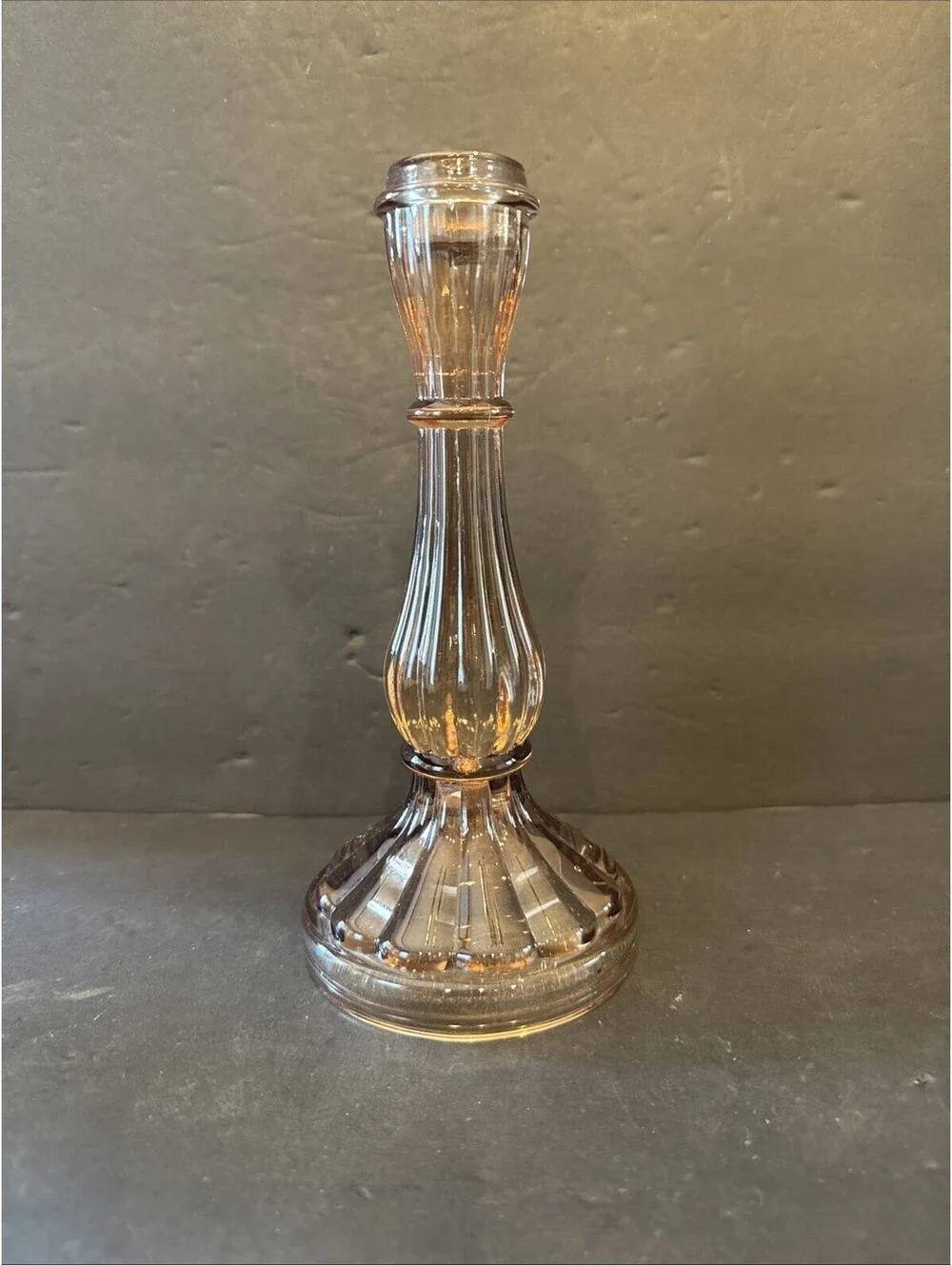 Cupcakes and Cashmere Glass 8.5” Striped Candlestick Holder